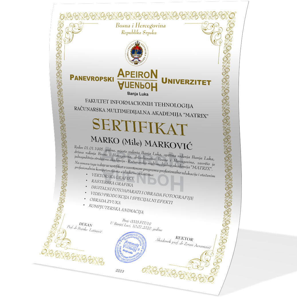 Matrix certificate